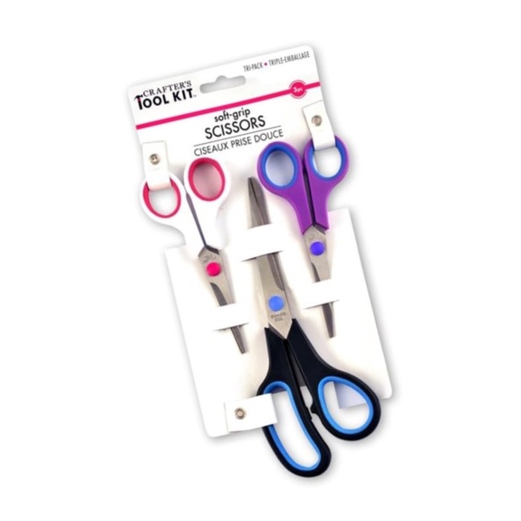 CT280 Crafter's Toolkit Natural Soft-Grip Scissors Tri-Pack 5.5in X 0.24in X 1in - Picture 1 of 2